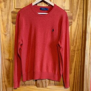 Polo by Ralph Lauren Men's Vibrant Orange Crewneck Sweater